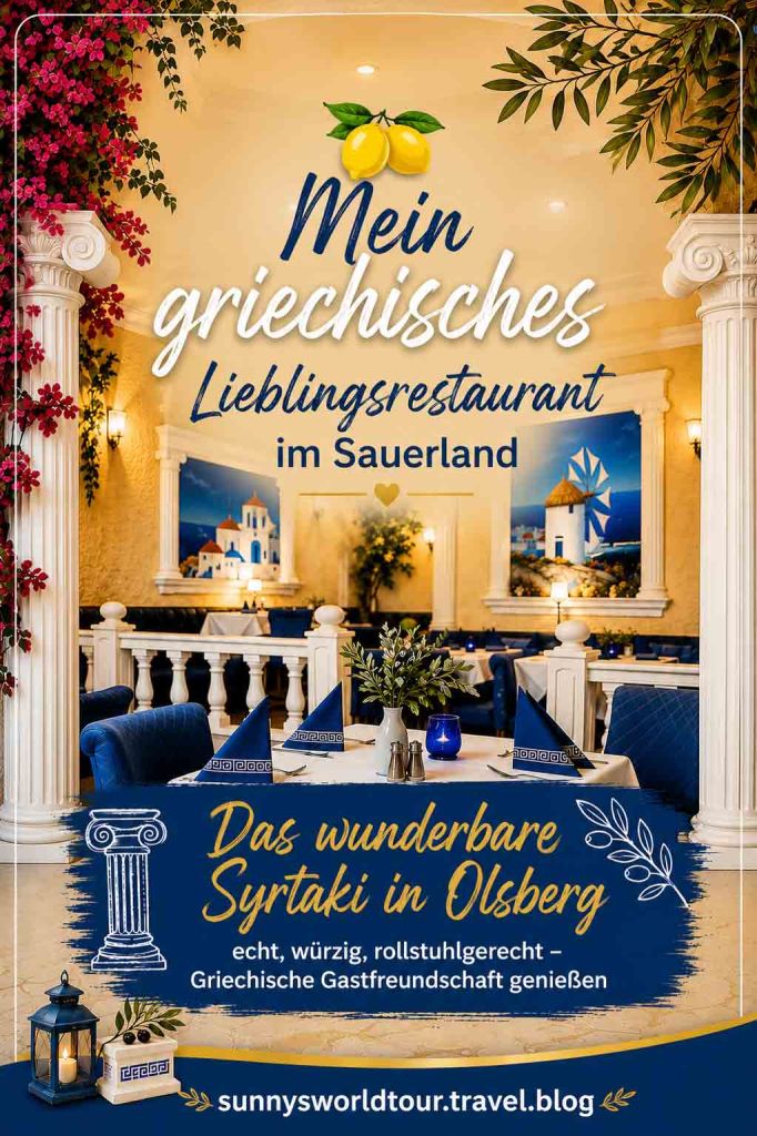 Mein Fazit
Das Syrtaki in Olsberg ist für mich weit mehr als ein Restaurant – es ist ein Ort, an den ich immer wieder gerne zurückkomme. Hervorragendes, authentisches Essen, herzliche Atmosphäre und eine für die Region vorbildliche Barrierefreiheit machen es zu einem echten Geheimtipp – nicht nur für Rollstuhlfahrer, sondern für alle, die wissen was gutes griechisches Essen bedeutet.